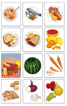 Jeu d'images sur l'alimentation