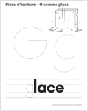 Ouvrir fiches d&rsquo;&eacute;criture-G comme glace