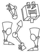 Morceaux de robot g&eacute;ant