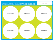Tableau des pr&eacute;sences